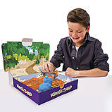 Набір піску для дитячої творчості - KINETIC SAND DINO (блакитний, коричневий, аксесуари, 340 г), фото 5