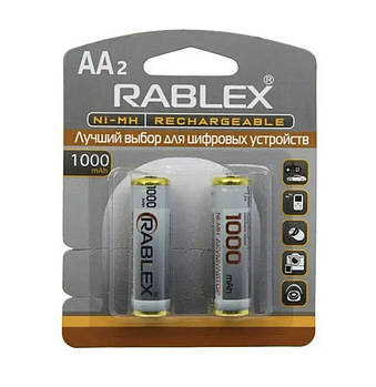 Акумулятори RABLEX HR6 RB-1000 ( 1.2V / 1000 mAh / Ni-MH / AA / блістер / 2 шт.)