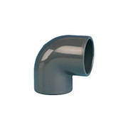 Коліно ПВХ 90 град, 32 мм, клейове, сіре