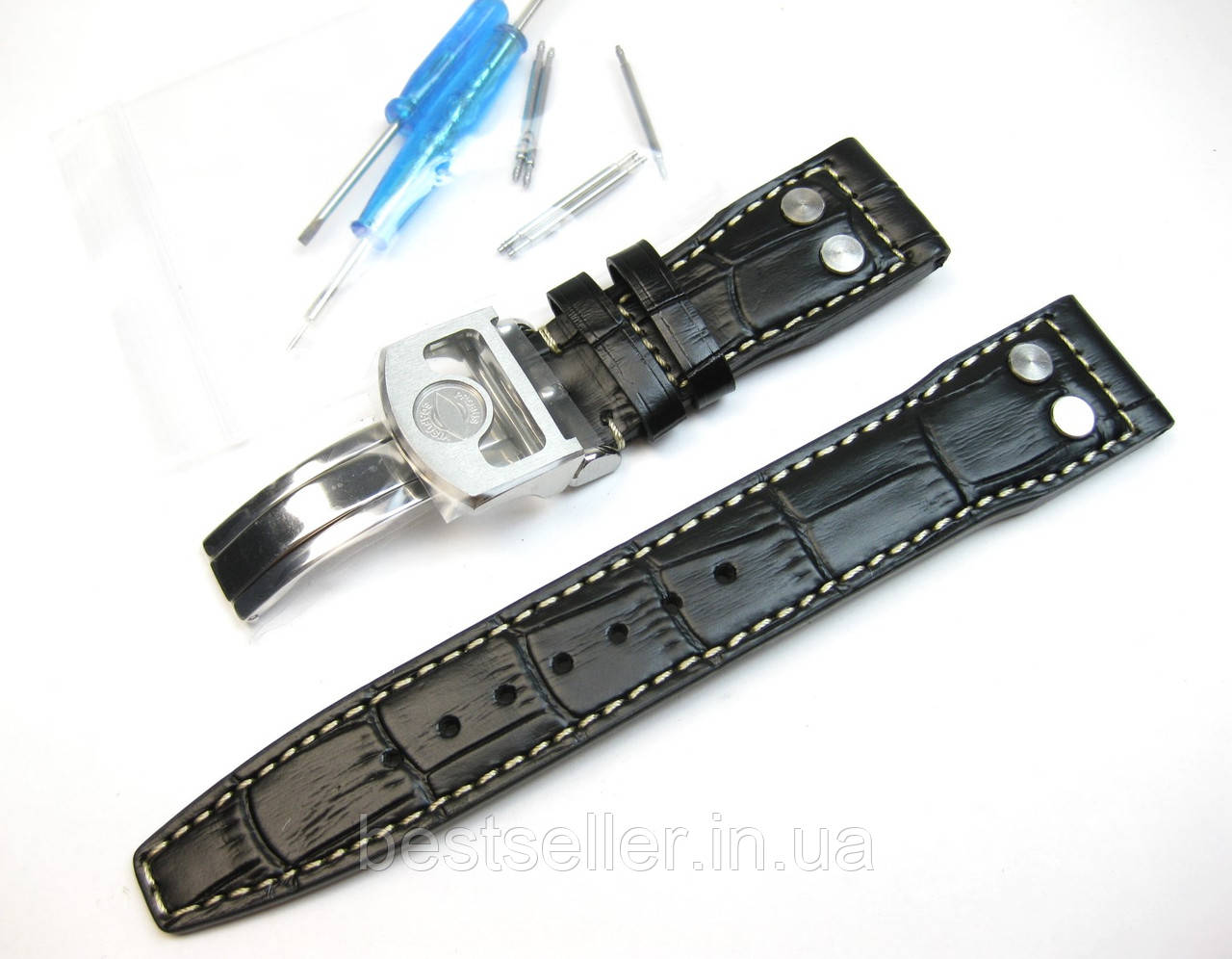 Ремінець до годинників IWC PILOT 22MM BLACK AAA