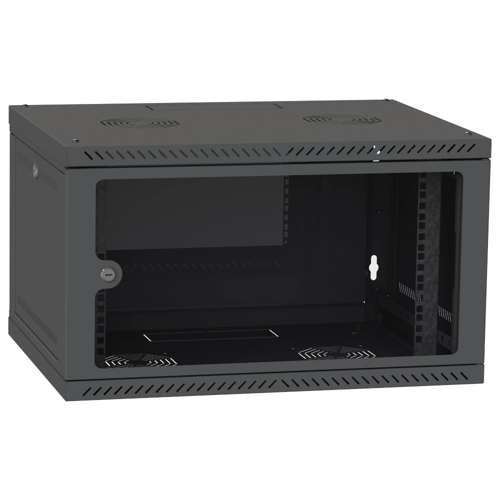 IPCOM СН-4U-060х035-ДС-9005 Шафа телекомунікаційна скло (RAL9005), фото 1