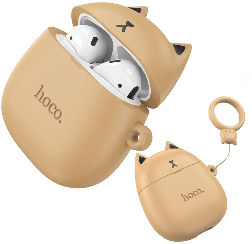 Бездротові Bluetooth навушники AirPods Hoco EW45 блютуз навушники для айфона, коричневі