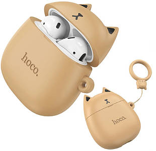Бездротові Bluetooth навушники AirPods Hoco EW45 блютуз навушники для айфона, коричневі