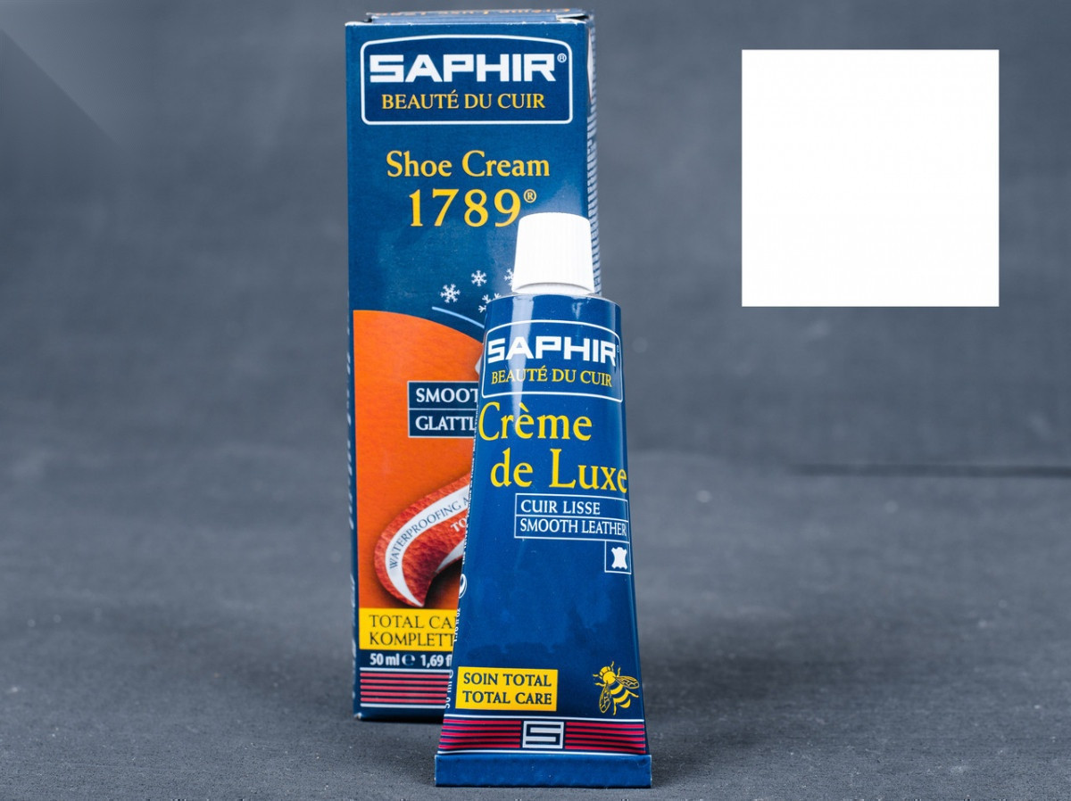 Водовідштовхуючий крем для взуття Saphir Creme De Luxe 1789, безбарвний (02), 50 мл