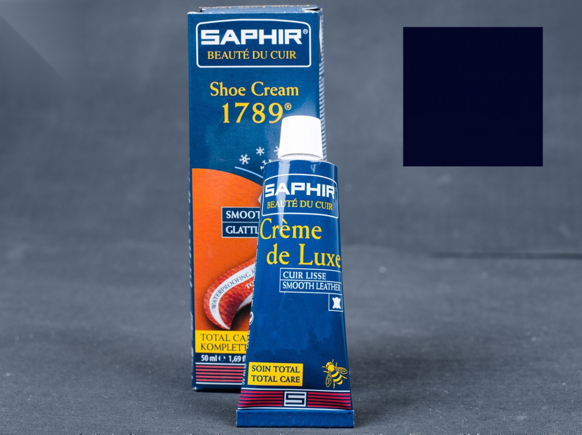 Водовідштовхуючий крем для взуття Saphir Creme De Luxe 1789, кол. темно-синій(06), 50 мл