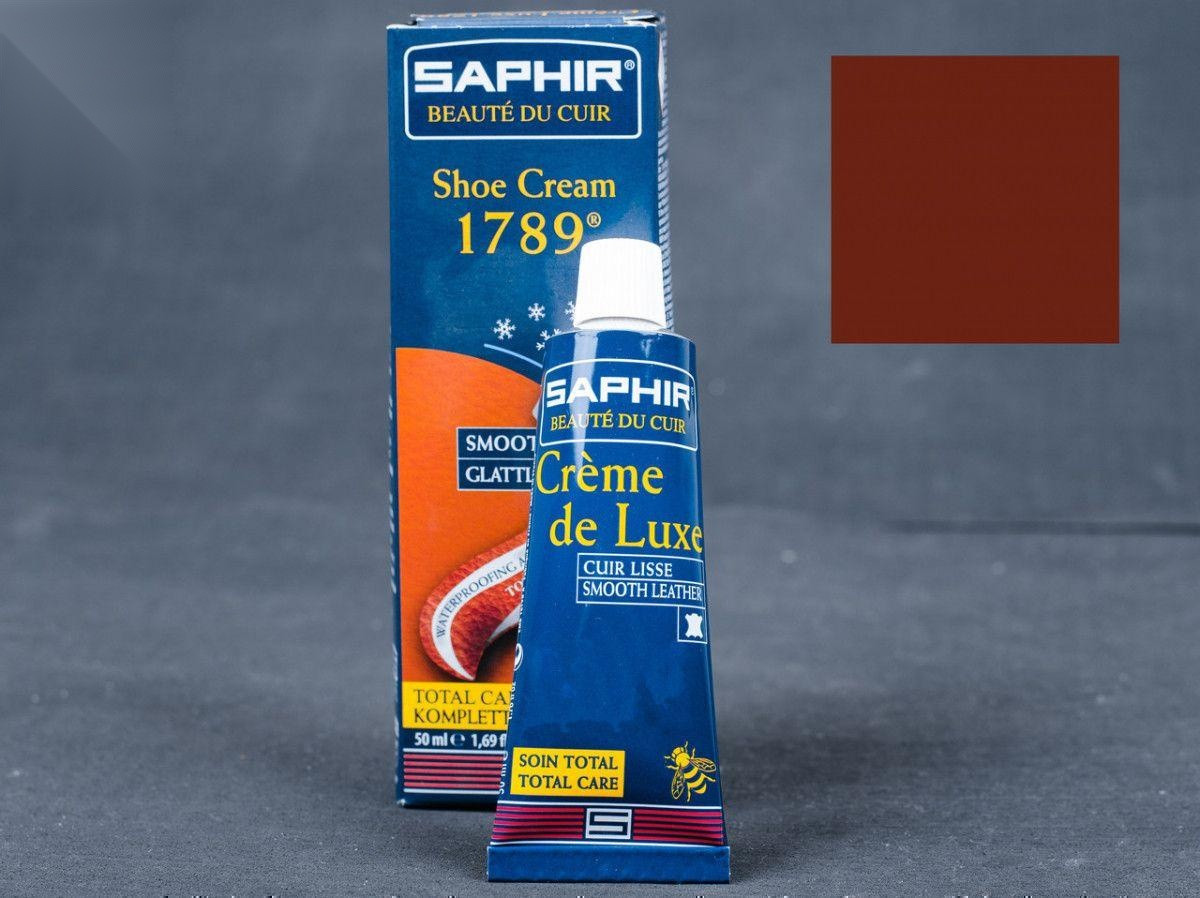 Водовідштовхуючий крем для взуття Saphir Creme De Luxe 1789, кол. світло-коричневий (03), 50 мл