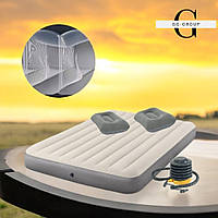 Intex Надувний матрац (3) "Квін" двомісний, 152х203х22см, 2 подушки, з ручним насосом, в коробці