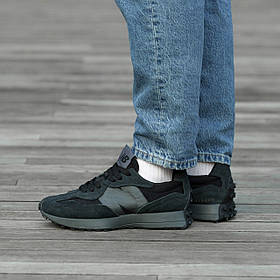 Чоловічі Кросівки New Balance 327 Black Grey / Нью Беланс 327 Чорні з Сірим