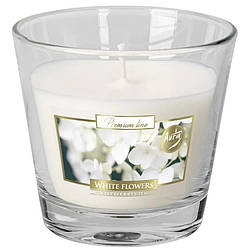 Свічка в скляному стакані Білі квіти (SN 90-179)
