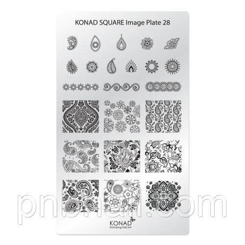 Мініпластику для стемпінгу Konad Square Image Plate 28