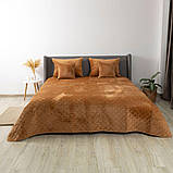 Покривало ТЕП "VELOUR" 240*260 см 1шт  (Кофейний/Ромб прямий), фото 6