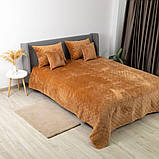Покривало ТЕП "VELOUR" 240*260 см 1шт  (Кофейний/Ромб прямий), фото 7