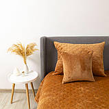 Покривало ТЕП "VELOUR" 240*260 см 1шт  (Кофейний/Ромб прямий), фото 9