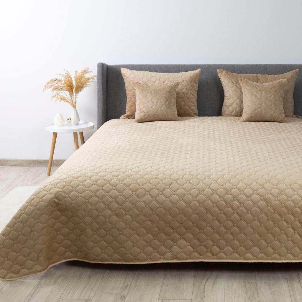 Покривало ТЕП "VELOUR" 180*240 см 1шт (Золотий беж/Ромб круглий)