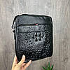 Чоловіча шкіряна сумка-планшетка рептилія, барсетка для чоловіків натуральна шкіра, фото 3