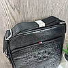 Чоловіча шкіряна сумка-планшетка рептилія, барсетка для чоловіків натуральна шкіра, фото 4