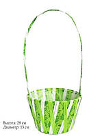 Кошик для квітів із рафії салатовий