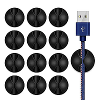 Органайзер для кабелів і шнурів на липучці, силіконовий. Набор 10 шт "Black Management"
