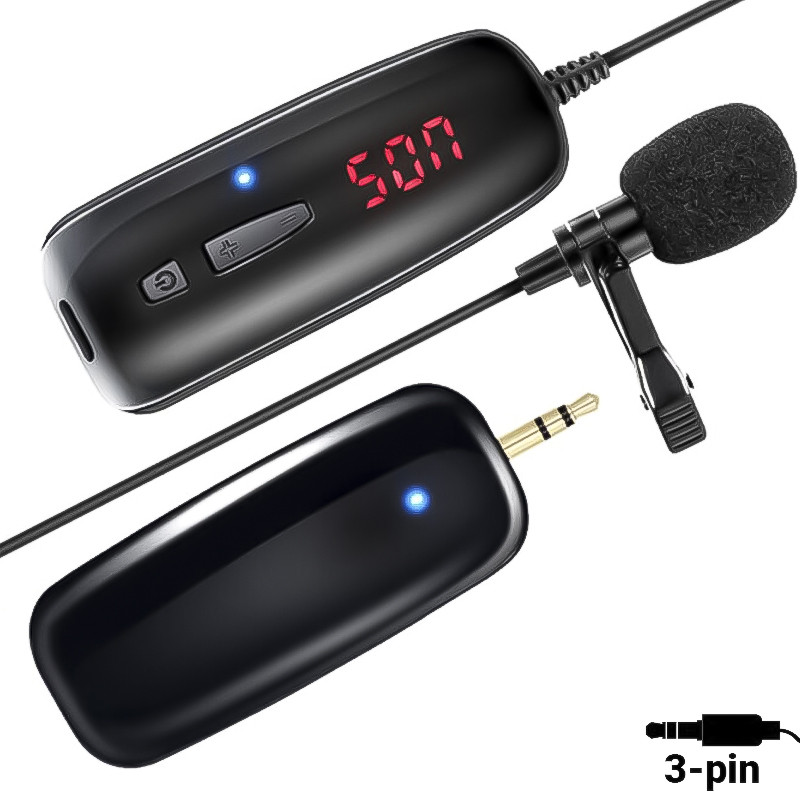 Бездротовий петличний мікрофон Savetek P7-UHF 3-pin для телефону | смартфона, до 50 метрів, фото 1