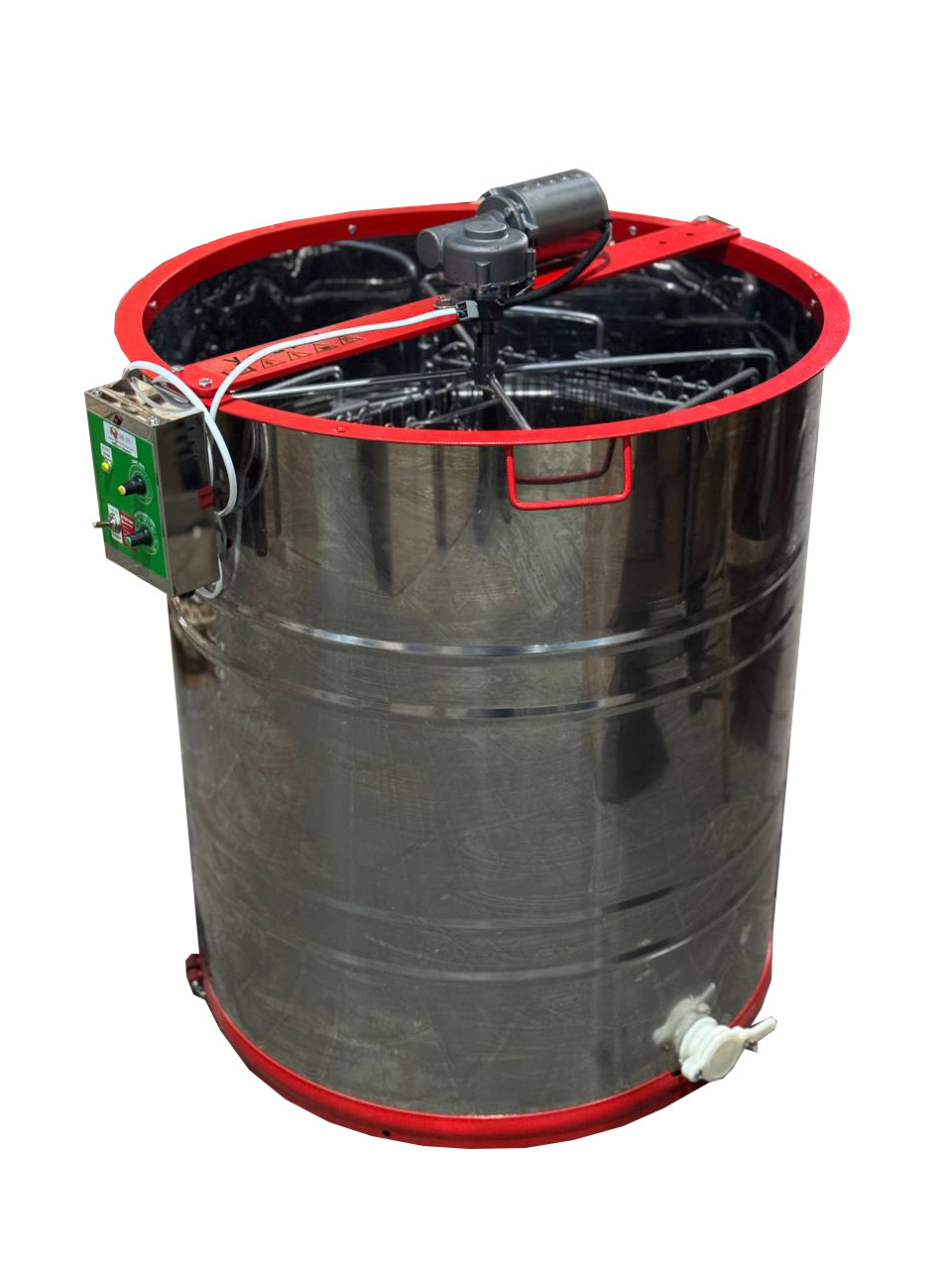 Медогонка 4-х Рамкову. Нержавіюча, Поворотна. Касети зварні, пофарбовані порошковою фарбою. З ГОРИЗОНТАЛЬНИМ, фото 1