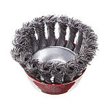 Щітка чашкова 85 мм, для КШМ, М14 (пучки крученого дроту) INTERTOOL BT-2085, фото 3