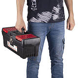 Ящик для інструментів з металевими замками 16", 396*216*164 мм INTERTOOL BX-1016, фото 6