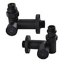 Набір Кран вентильний кутовий з американкою SOLOMON LUX 1/2<unk> 7777 TEN (2 шт.) BLACK, фото 4