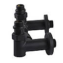 Набір Кран вентильний кутовий з американкою SOLOMON LUX 1/2<unk> 7777 TEN (2 шт.) BLACK, фото 5