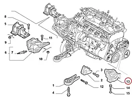 Подушка двигуна права на Fiat Ducato (2014-...) 2.3JTD, 1363376080, 1358087080, 1369382080, 71753299