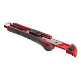 Ніж з 3-ма відламними лезами 18 мм, металева напрямна, протиковзний корпус INTERTOOL HT-0508, фото 4