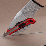 Ніж з 3-ма відламними лезами 18 мм, металева напрямна, протиковзний корпус INTERTOOL HT-0508, фото 8