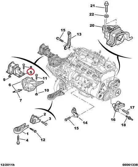 Подушка двигуна ліва на Fiat Ducato 250, Peugeot Boxer 3, Citroen Jumper 3 (2006-2014) 2.2/2.3, 1363378080, фото 1