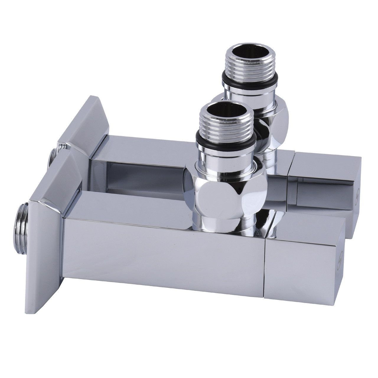 Кран кульовий кутовий SOLOMON LUX 1/2" з американкою (комплект 2 шт.) CUBE CHROM 8888, фото 1
