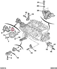 Подушка двигуна ліва на Fiat Ducato, Peugeot Boxer, Citroen Jumper 4 (2014-...) 2.2/2.3, 1363378080