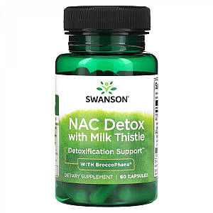 Засіб для детоксикації з розторопшею та BroccoPhane Swanson NAC with Milk Thistle 60 капс.