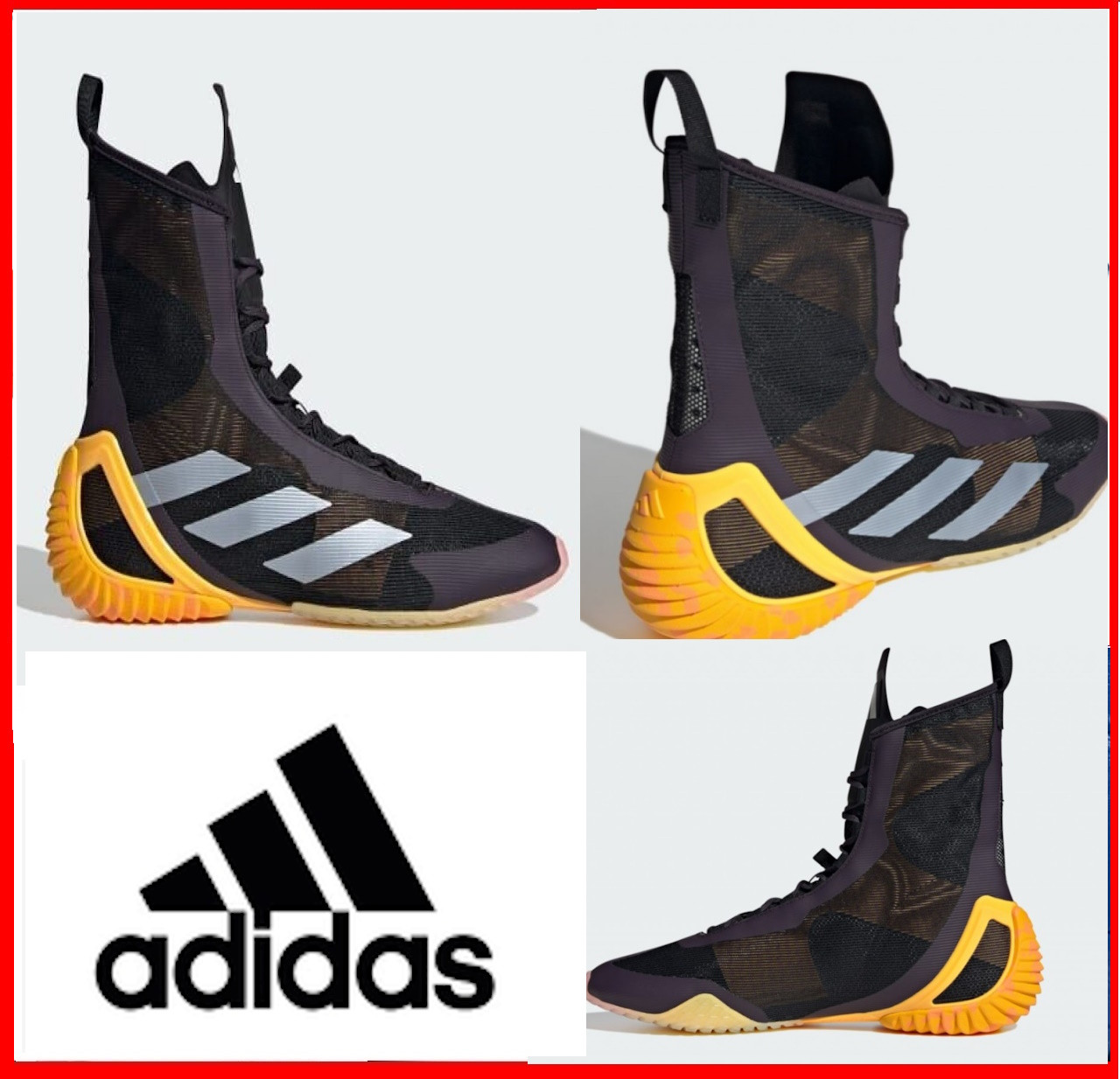 Боксерки Speedex Ultra черно- жовті взуття для боксу та єдиноборств бойових мистецтв на шнурівці