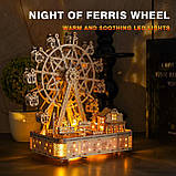 Дерев'яний пазл 3Д ROBOTIME Mechanical 3D Musical Ferris Wheel Музичне Колесо LG911, фото 4