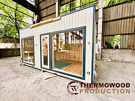 Мобільна каркасна утеплена сауна 5,5х2,6м Gartensauna-33 від Thermowood Production