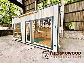 Мобільна каркасна утеплена сауна 5,5х2,6м Gartensauna-33 від Thermowood Production