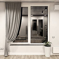 Штора на тасьмі з підхватом 1 шт, мікровелюр Сірий (9992S-961100/706)