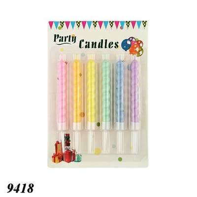 Свічка тортова Спіраль макарун 6 шт. (2 шт)