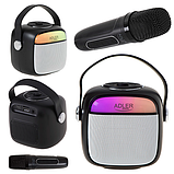 Міні караоке колонка з мікрофоном Adler AD 1199 USB-заряджання, SD-карта, USB, AUX та Bluetooth 5.1 Чорна, фото 5