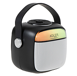 Міні караоке колонка з мікрофоном Adler AD 1199 USB-заряджання, SD-карта, USB, AUX та Bluetooth 5.1 Чорна, фото 10