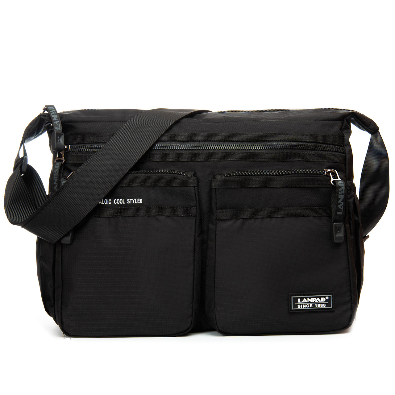 Сумка Чоловіча На Плече нейлон Lanpad 8644 black поштар