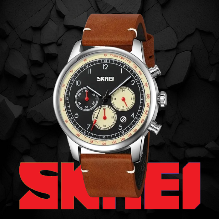 Чоловічий кварцовий годинник Skmei 9318BEBN Beige-Brown