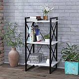 Стелаж Скіф 3-550 LD Венге Луїзіана для будинку і офісу. Книжкова етарка для будинку у стилі лофт, фото 5