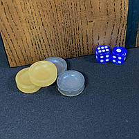 Нарди дерев'яні подарункові 48х24 см з голубої епоксидної смоли, фото 5