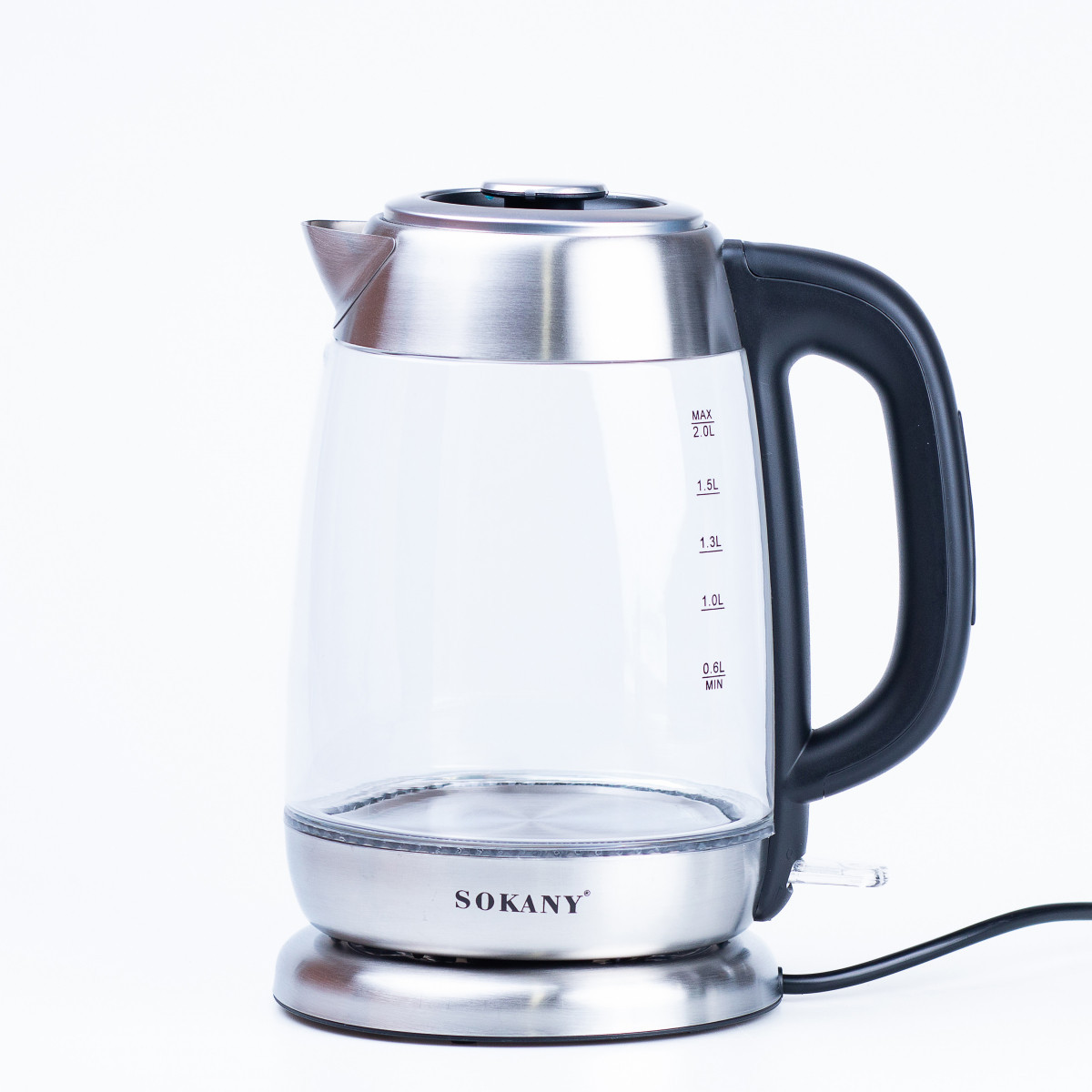 Електрочайник Sokany SK-SH-1069 Electric Kettle 2000W 2l прозорий чайник, фото 1