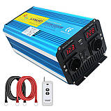 Інвертор LVYUAN P3024EU 3000W | 6000W, перетворювач напруги 12V/24V DC, 110V/220V AC, 50/60Hz, USB, 2 розетки, пульт, фото 5
