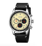 Чоловічий кварцовий годинник з хронографом і датою Skmei 9318BEBK Beige-Black, фото 2